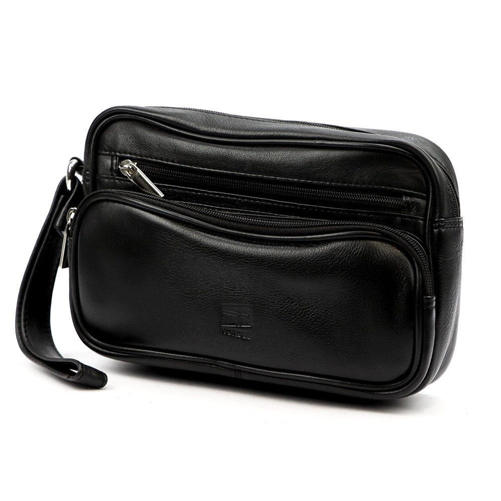 Hladká kožená pánská etue Nordee no. 201 černá