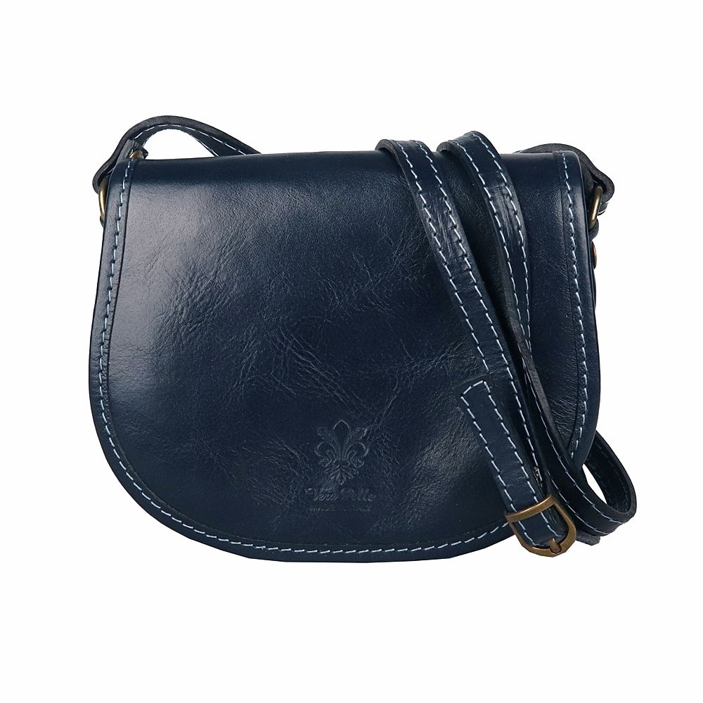 Malá kožená crossbody kabelka MINI tmavěmodrá