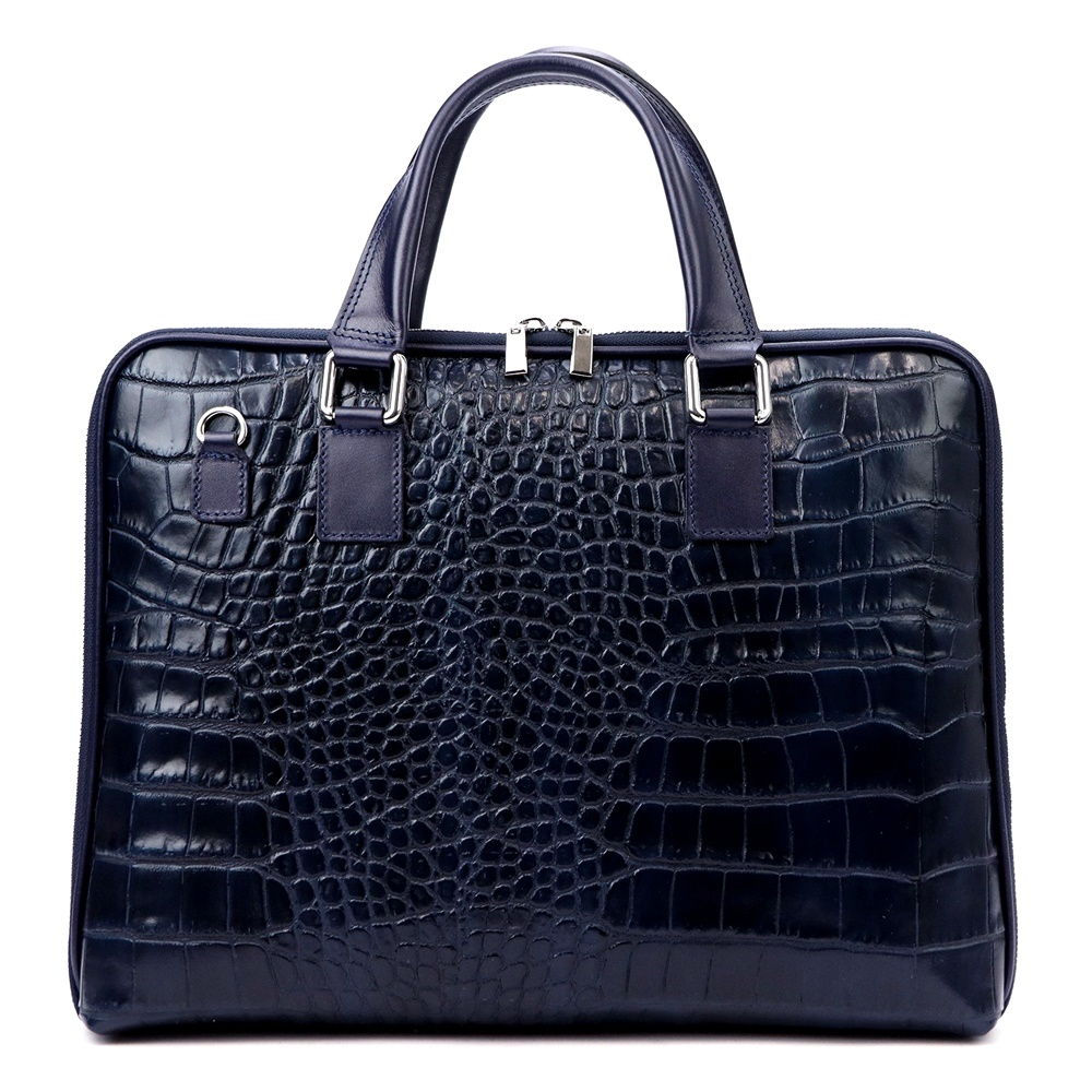 Kožená taška na notebook 14.1" tmavěmodrá