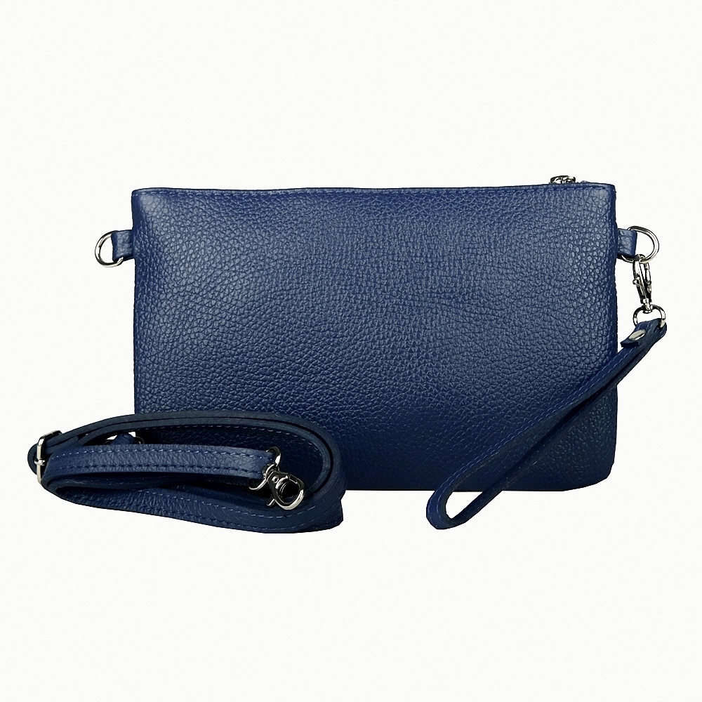 Malá kožená crossbody kabelka či psaníčko Borse in Pelle no. 73 modrá