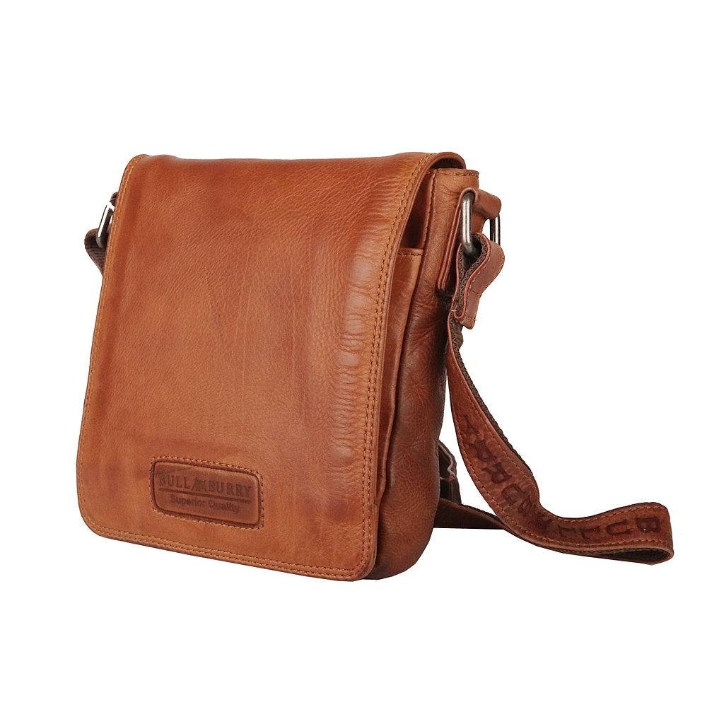 Středně velká kožená crossbody taška Bull Burry no. 065 hnědá