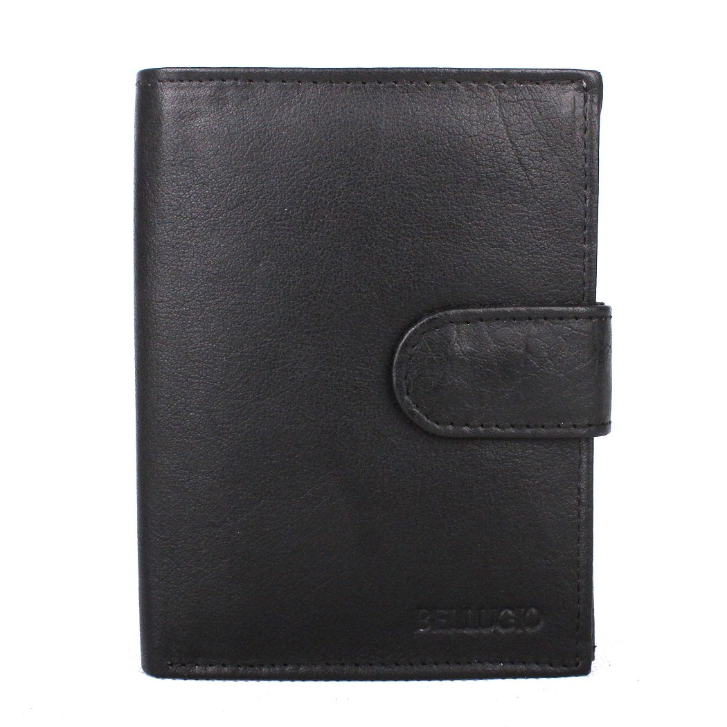 Pánská kožená peněženka Bellugio černá s upínkou na výšku