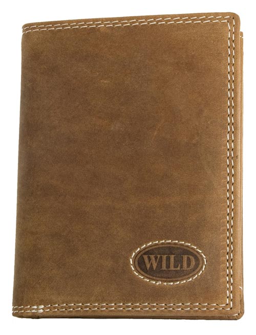 Kožená pánská peněženka Wild hnědá na výšku
