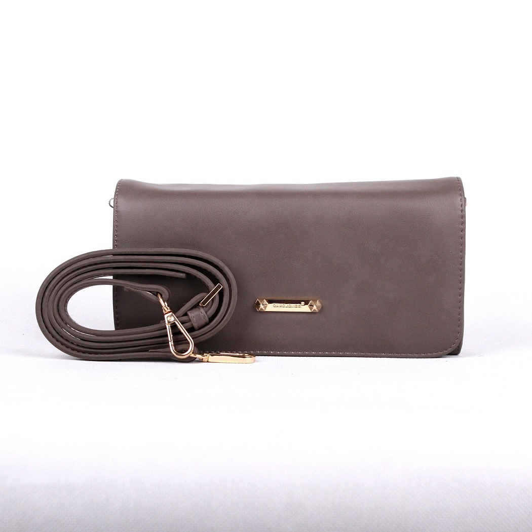 Dámská crossbody kabelka (psaníčko) David Jones 5504A šedohnědá (taupe) | KabelkyproVas.cz