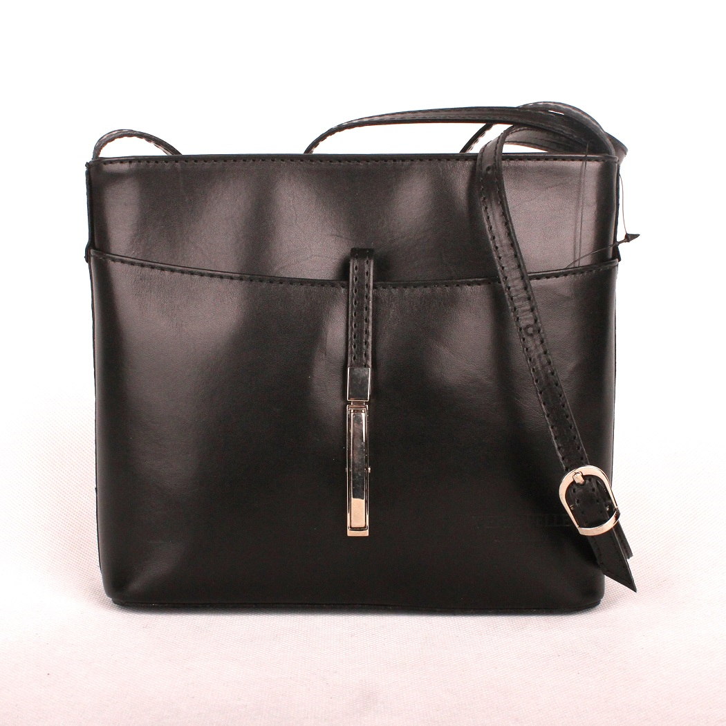 Dámská kožená kabelka crossbody kabelka no. 44 černá