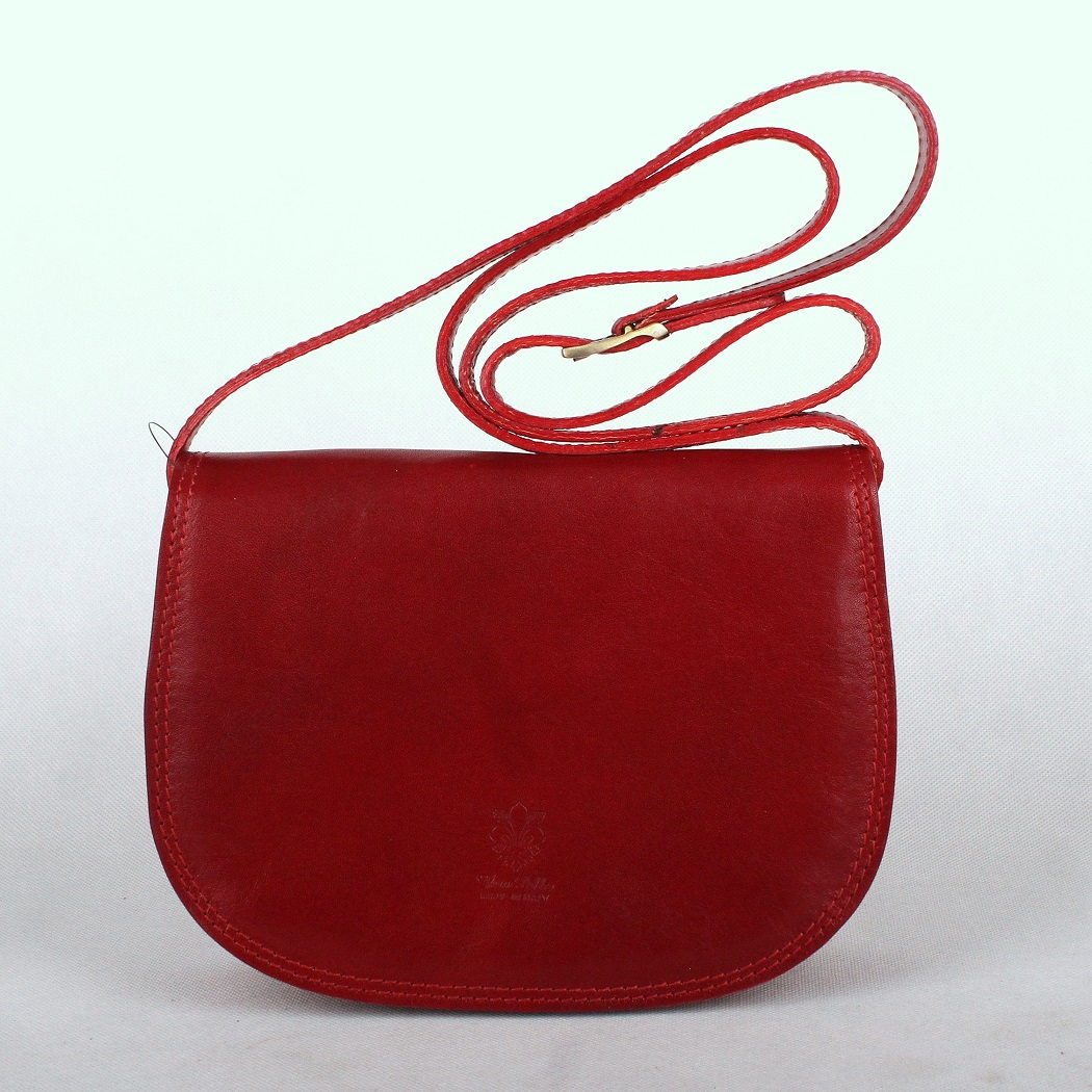 Dámská kožená crossbody kabelka no. 49 tmavěčervená | KabelkyproVas.cz