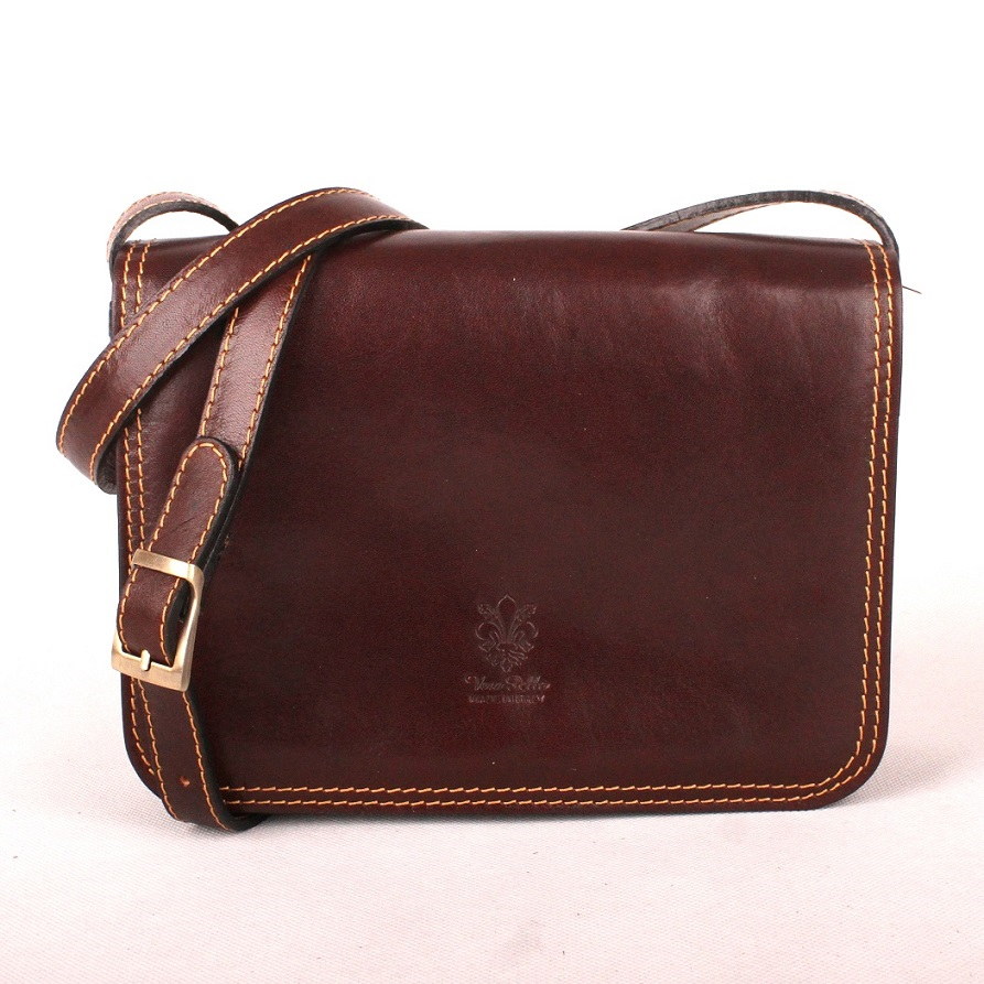 Dámská kožená crossbody kabelka no. 51 tmavěhnědá | KabelkyproVas.cz