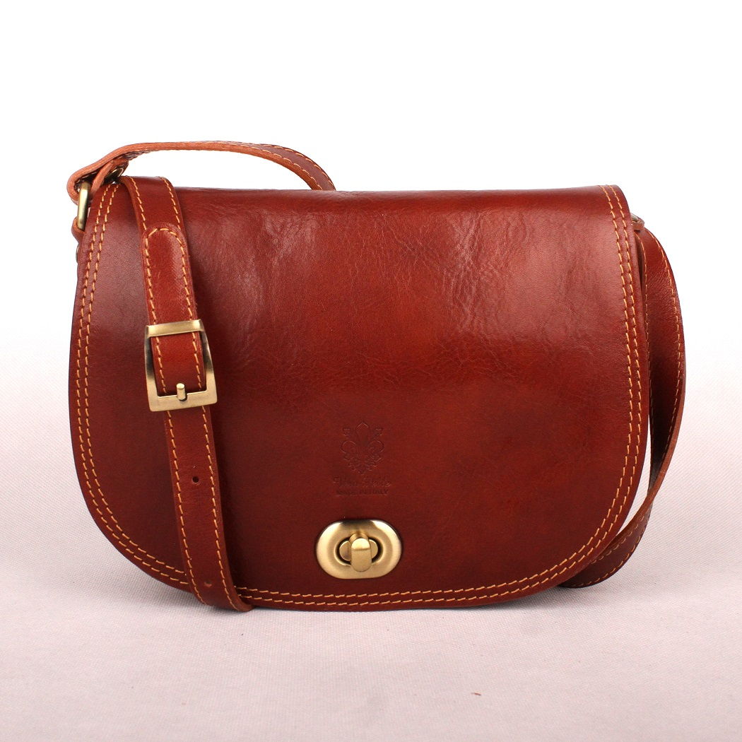 Dámská kožená crossbody kabelka no. 50 tmavěhnědá | KabelkyproVas.cz