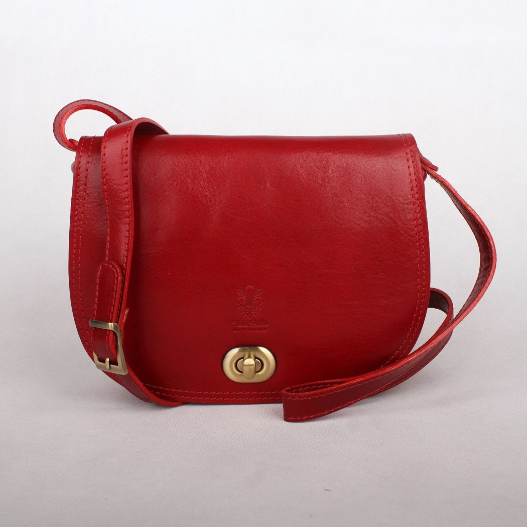 Dámská kožená crossbody kabelka no. 50 tmavěčervená| KabelkyproVas.cz
