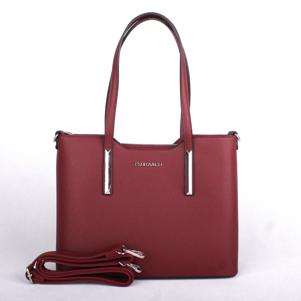Elegantní kabelka do ruky i na rameno FLORA&CO F5983 červená