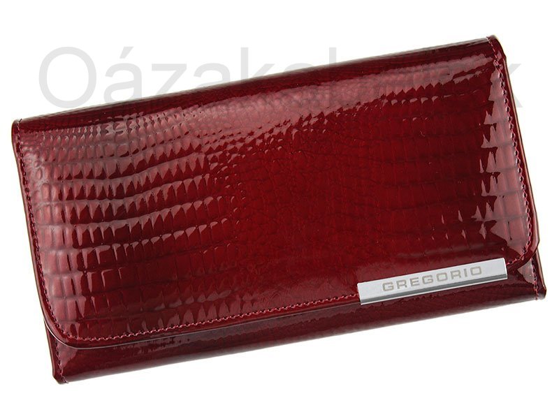 Dámská lesklá kožená peněženka Gregorio GF110 červená