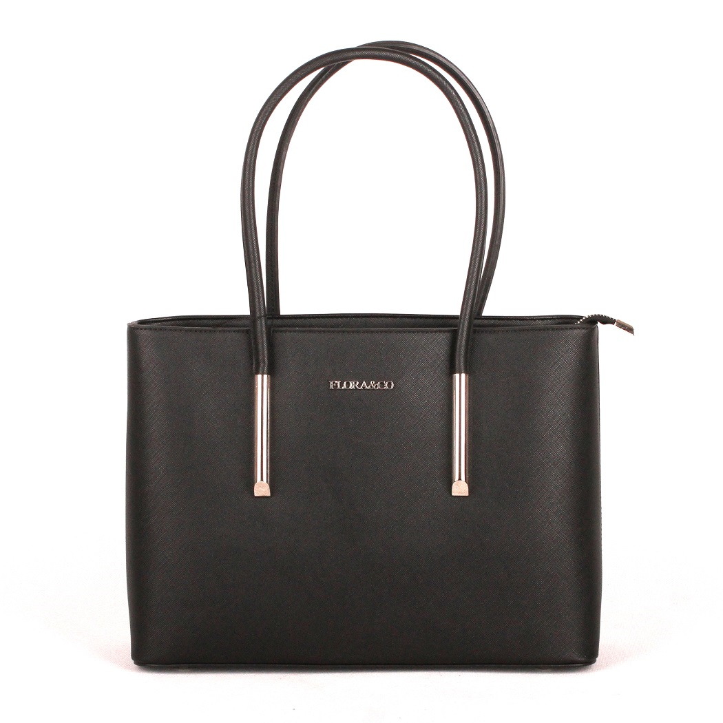 Dámská elegantní velká kabelka na rameno FLORA&CO F5990 černá | KabelkyproVas.cz