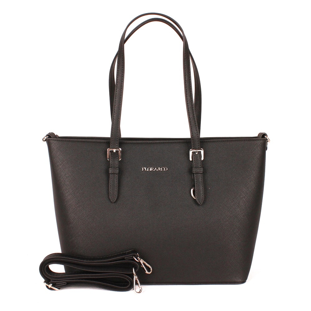 Velká pevná kabelka na rameno FLORA&CO F9126 černá