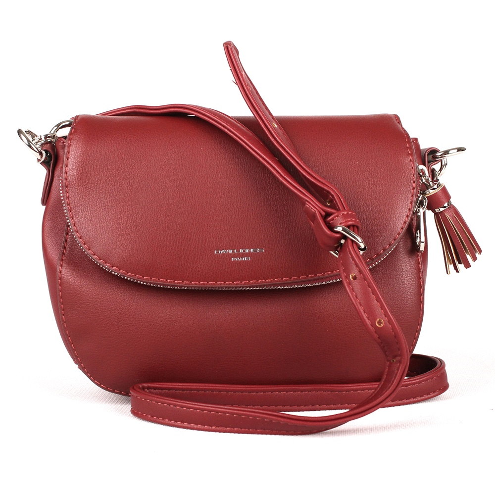 Dámská crossbody kabelka David Jones 5824-1 tmavěčervená (vínová) | KabelkyproVas.cz