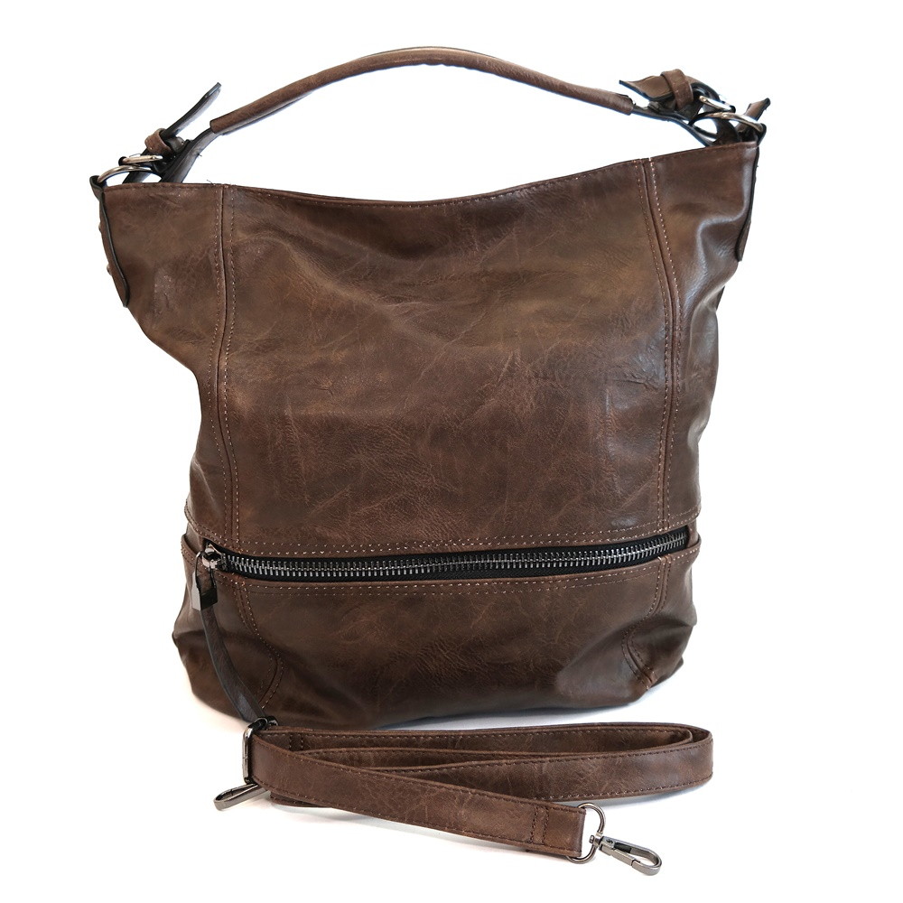 Dámská velká kabelka crossbody ROMINA & CO D177 kávová | KabelkyproVas.cz