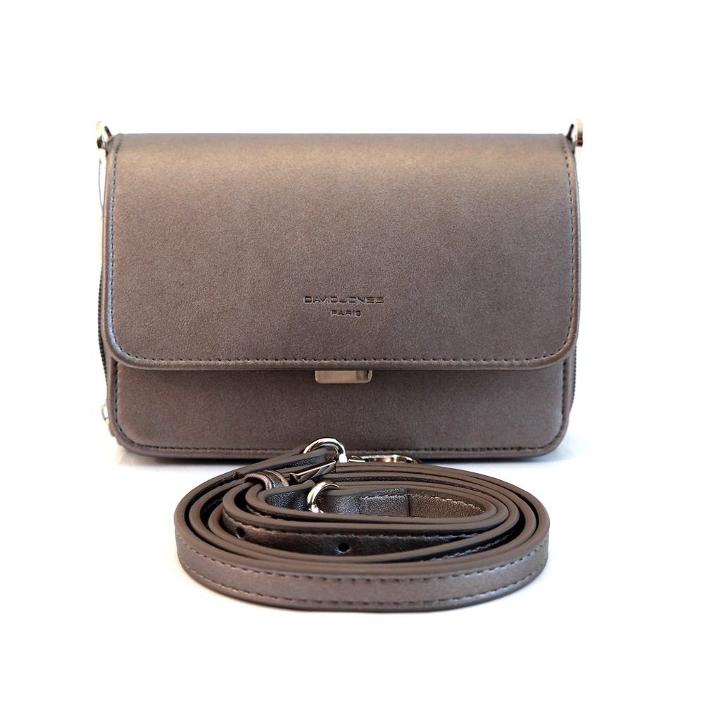 Dámská malá pevná čtyřoddílová crossbody kabelka David Jones 5805-2 tmavěstříbrné | KabelkyproVas.cz
