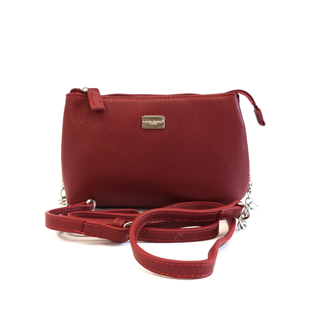 Dámská malá crossbody kabelka David Jones CM3934 tmavěčervená | KabelkyproVas.cz