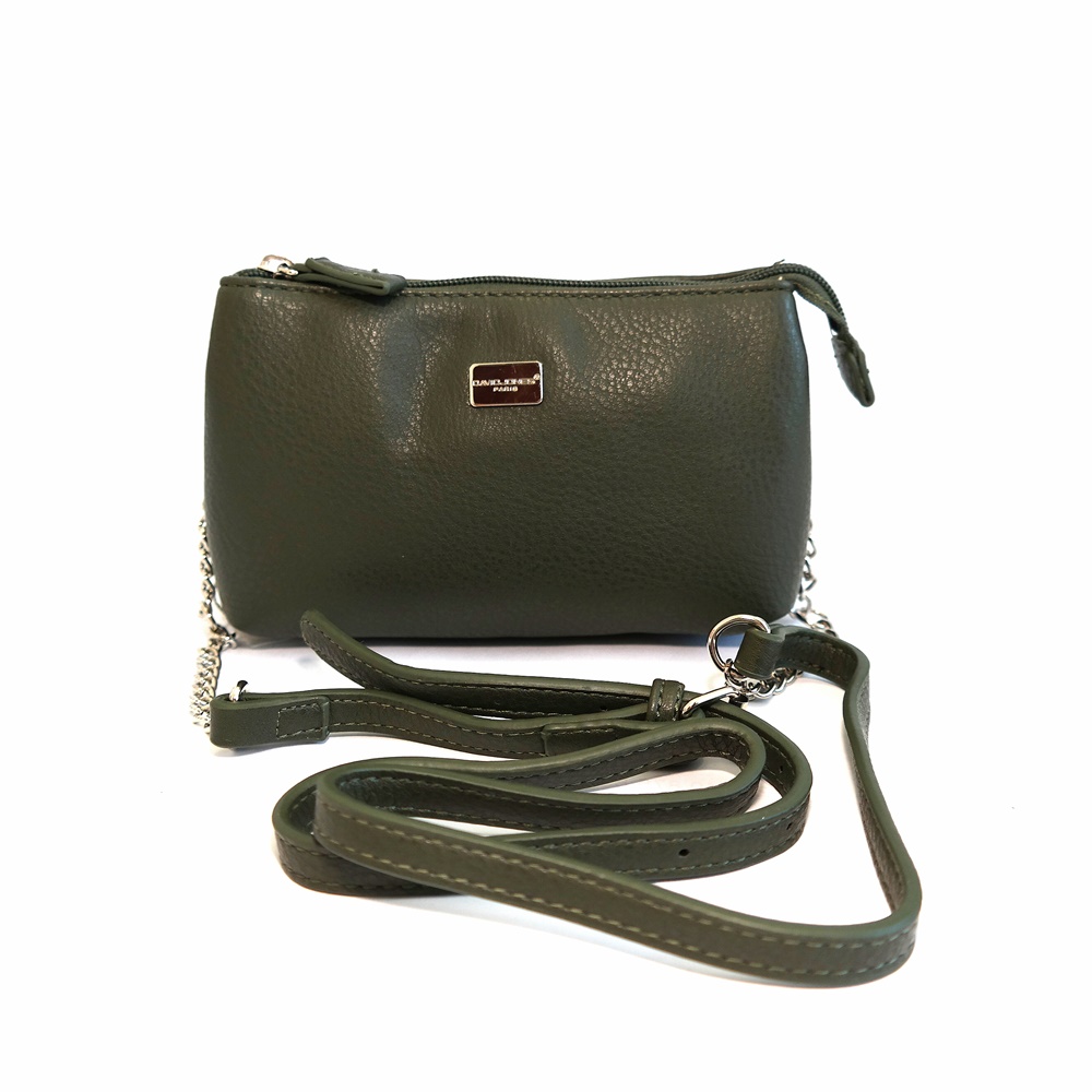 Dámská malá crossbody kabelka David Jones CM3934 tmavězelená | KabelkyproVas.cz