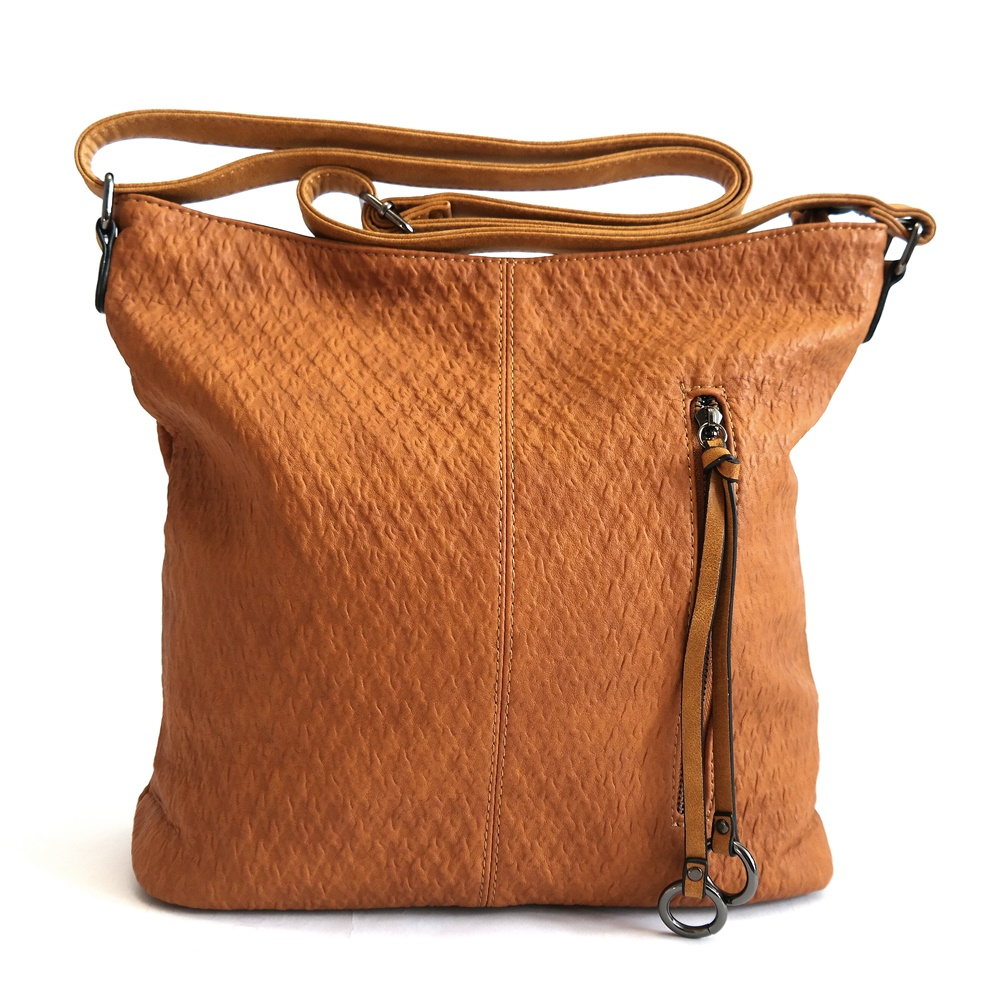 Dámská měkká crossbody kabelka SR-5340 světlehnědá | KabelkyproVas.cz
