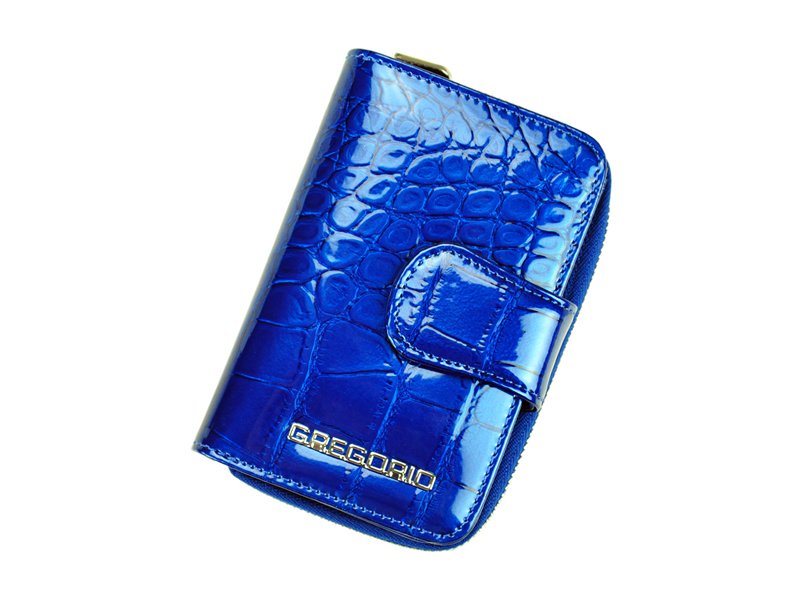 Dámská lesklá kožená peněženka Gregorio BC-115 modrá | KabelkyproVas.cz