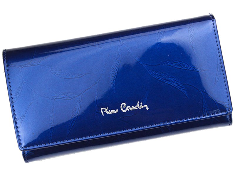 Dámská lesklá kožená peněženka Pierre Cardin 02 LEAF 114 modrá | KabelkyproVas.cz