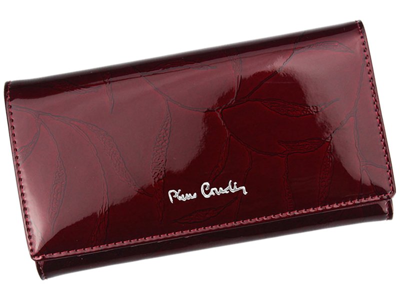 Dámská lesklá kožená peněženka Pierre Cardin 02 LEAF 114 tmavěčervená | KabelkyproVas.cz