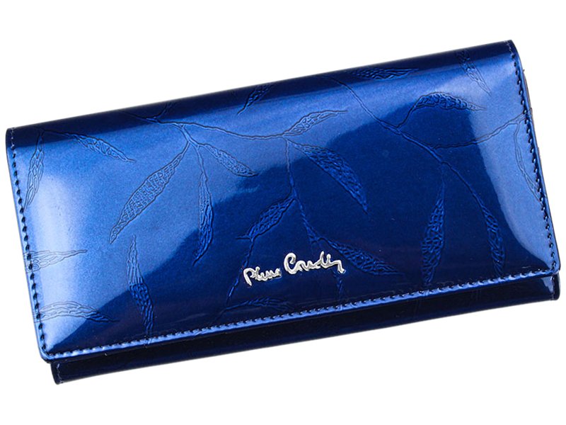 Dámská lesklá kožená peněženka Pierre Cardin LEAF 100 modrá | KabelkyproVas.cz