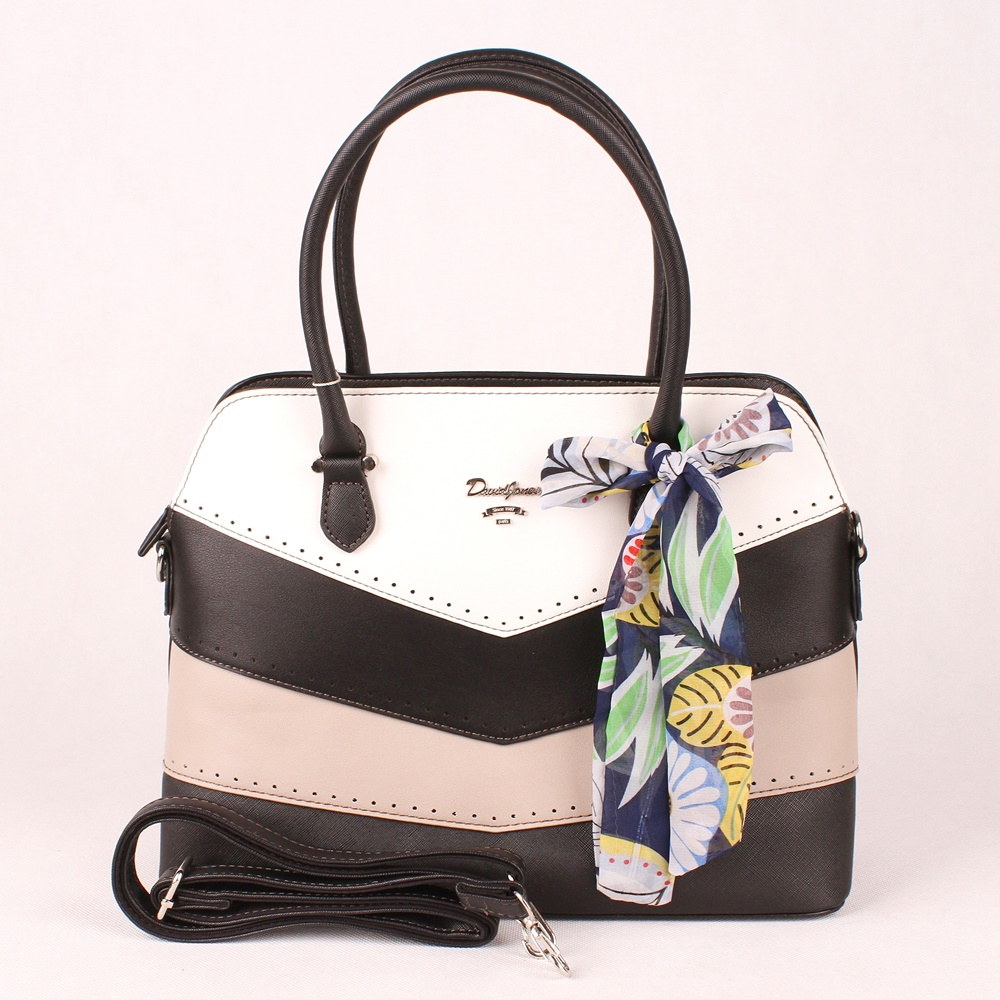 David Jones Paris Kabelka do ruky David Jones 5926-3 černá se šátkem