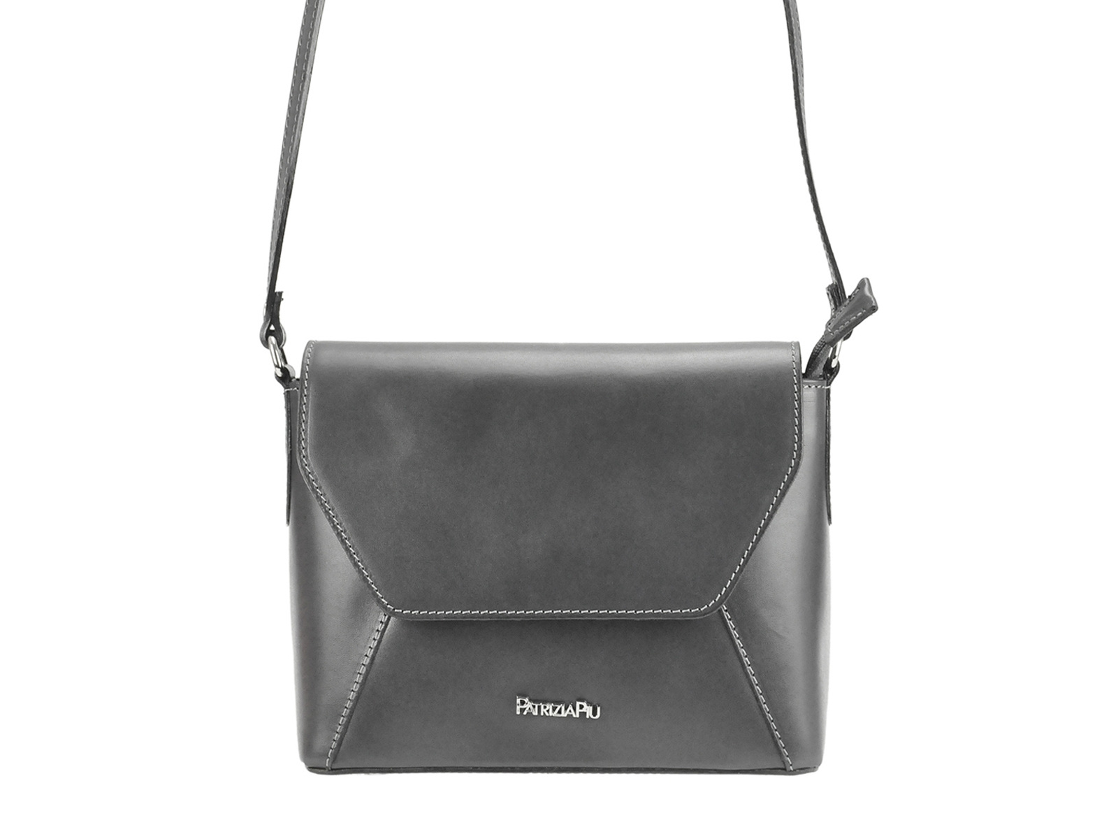 Kožená crossbody kabelka Patrizia Piu no. 04 tmavěšedá