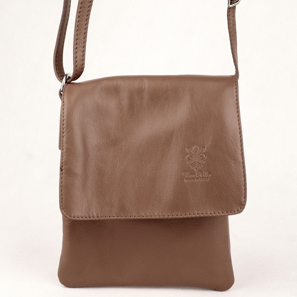 Vera Pelle Kožená crossbody kabelka no. 8866 tmavěhnědá