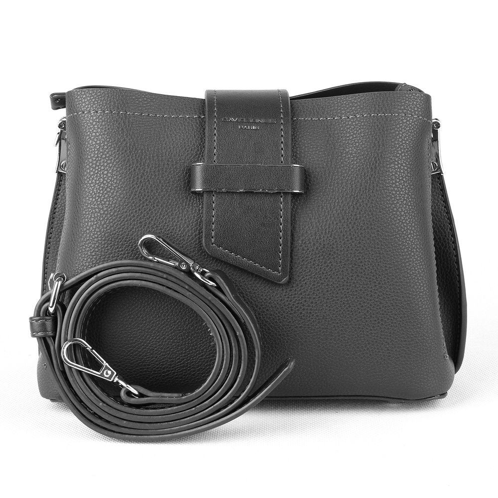 Dámská malá tříoddílová crossbody kabelka David Jones 6118-1 černá | KabelkyproVas.cz