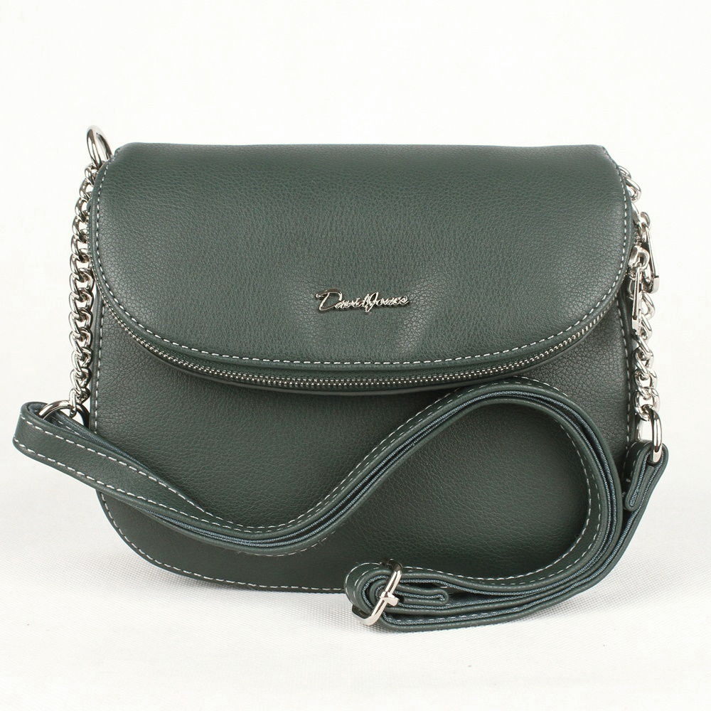 Dámská crossbody kabelka David Jones 6100-1 tmavězelená | KabelkyproVas.cz