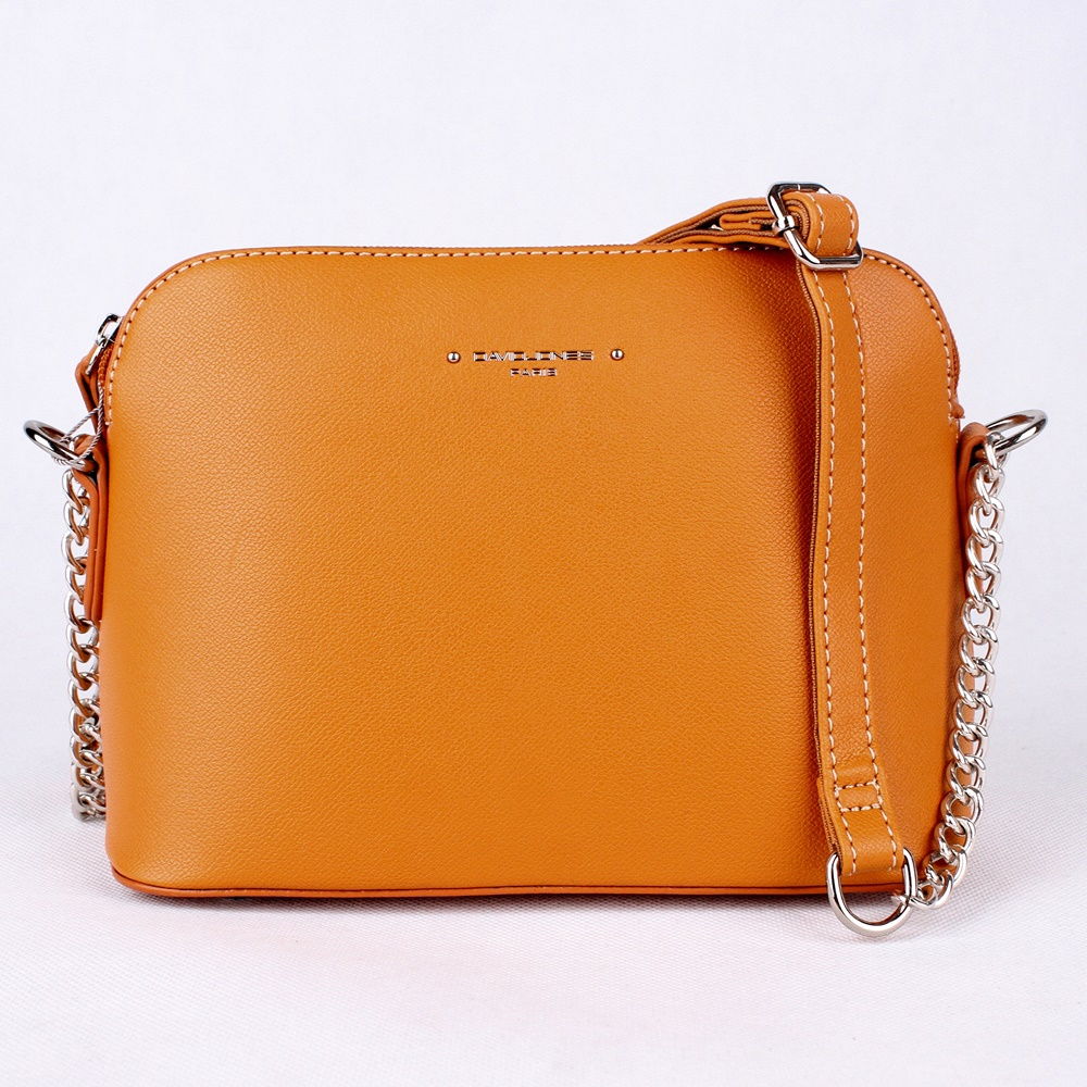 Dámská malá pevná crossbody kabelka David Jones CM5396 oranžová (hořčicová) | KabelkyproVas.cz