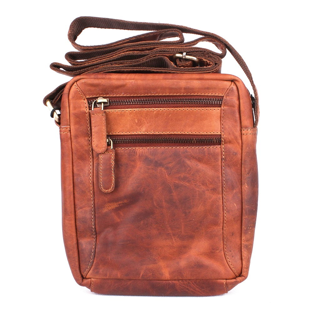 Pánská malá/střední pánská kožená crossbody taška 2604 hnědá | KabelkyproVas.cz