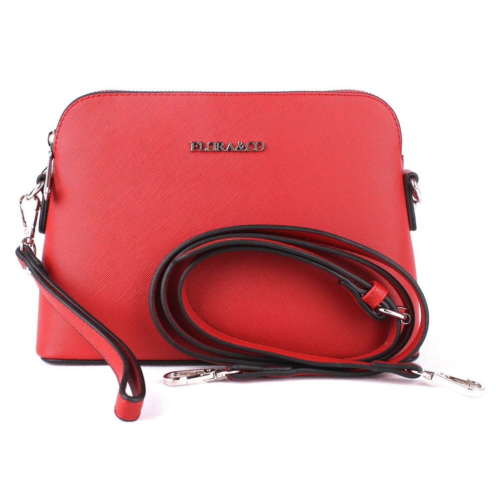 Dámská malá pevná crossbody kabelka FLORA&CO F3772 červená | KabelkyproVas.cz