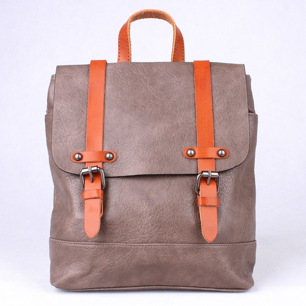 Dámský malý městský batoh FLORA&CO H6719 s obsahem 7l šedohnědý (taupe) | KabelkyproVas.czekp