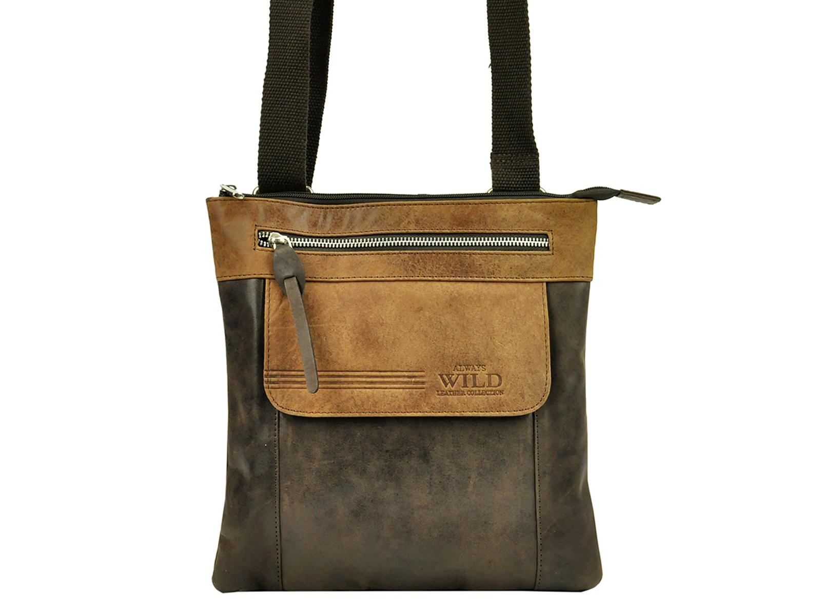 Pánská kožená crossbody taška Always Wild BAG-1 tmavěhnědá | KabelkyproVas.cz