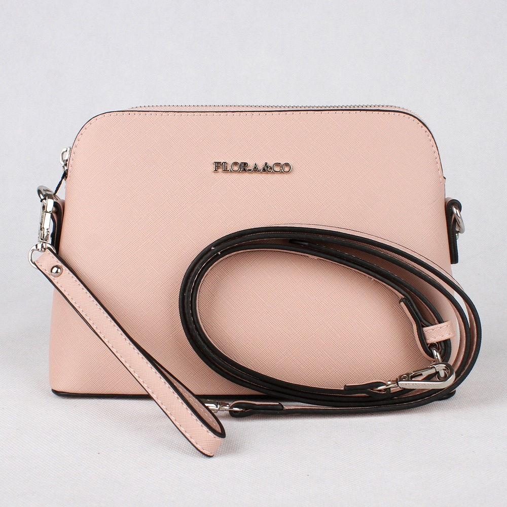 Dámská malá pevná crossbody kabelka FLORA&CO F3772 světlerůžová | KabelkyproVas.czek