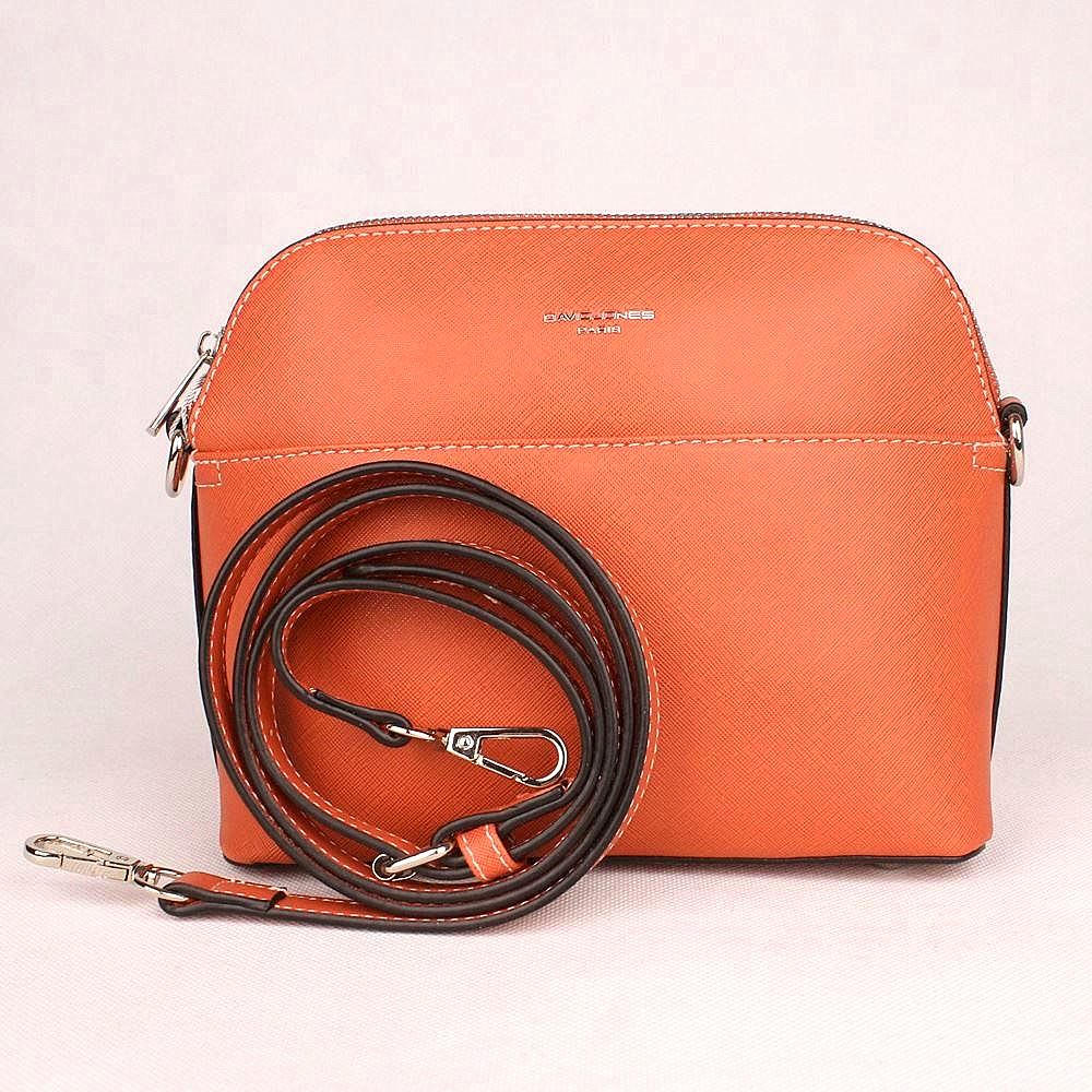 Dámská malá pevná crossbody kabelka David Jones 6224-1 korálová | KabelkyproVas.cz