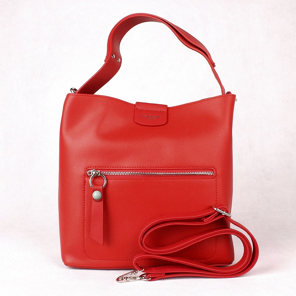 Dámská tříoddílová kabelka na rameno i crossbody David Jones 6216-1 červená| KabelkyproVas.cz