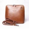 Kožená crossbody kabelka no. 55 světlehnědá