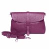 Kožená kabelka na rameno/do ruky/crossbody no. 222 vínová-nafialovělá