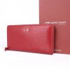 Luxusní celozipová kožená peněženka Marta Ponti P002 tmavěčervená