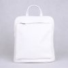 Malý/střední bílý kožený batoh/crossbody kabelka no. 210, obsah cca. 5l
