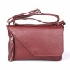 Malá kožená crossbody kabelka no. 151 tmavěčervená