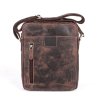 Středně velká pánská kožená crossbody taška HGL no. 617 tmavěhnědá