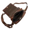 Středně velká pánská kožená crossbody taška Money Kepper no. 1402 tmavěhnědá