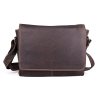 Středně velká kožená pánská crossbody taška GreenWood no. 113 tmavěhnědá