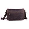 Středně velká kožená pánská crossbody taška GreenWood no. 396677 tmavěhnědá