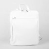 Kožený batoh/crossbody kabelka o obsahu cca. 7 l bílý - stříbrné doplňky